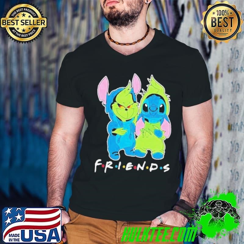 Stitch And Grinch Friends For Life Disney Fan Guys V Neck