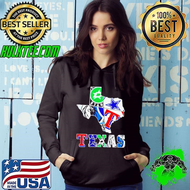 Texas sports teams map shirt