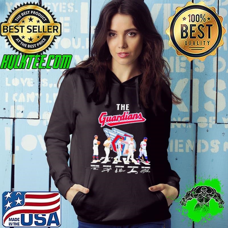 The Cleveland Guardians Abbey Road Bibee Naylor Steven Kwan Gimenez And Ramirez Signatures Hoodie