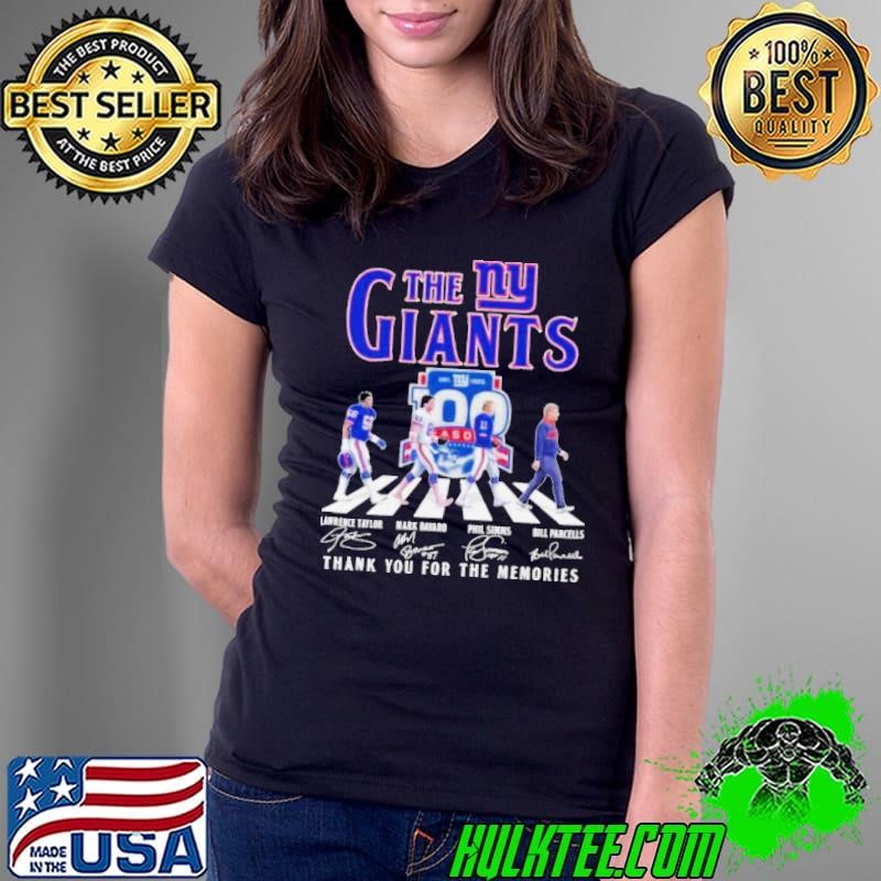 The New York Giants Abbey Road Thank You For The Memories Signatures Ladies Tee