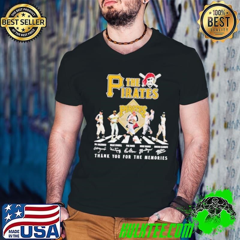 The Pirates Bill Mazeroski Willie Stargell Paul Wagner Roberto Clemente Signature Thank You For The Memories Guys V Neck