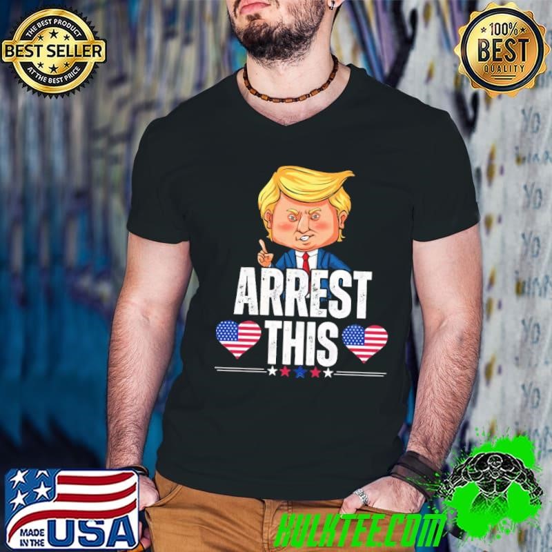 Trump 2024 Arrest This Cartoon American Flag Vote T-Shirt