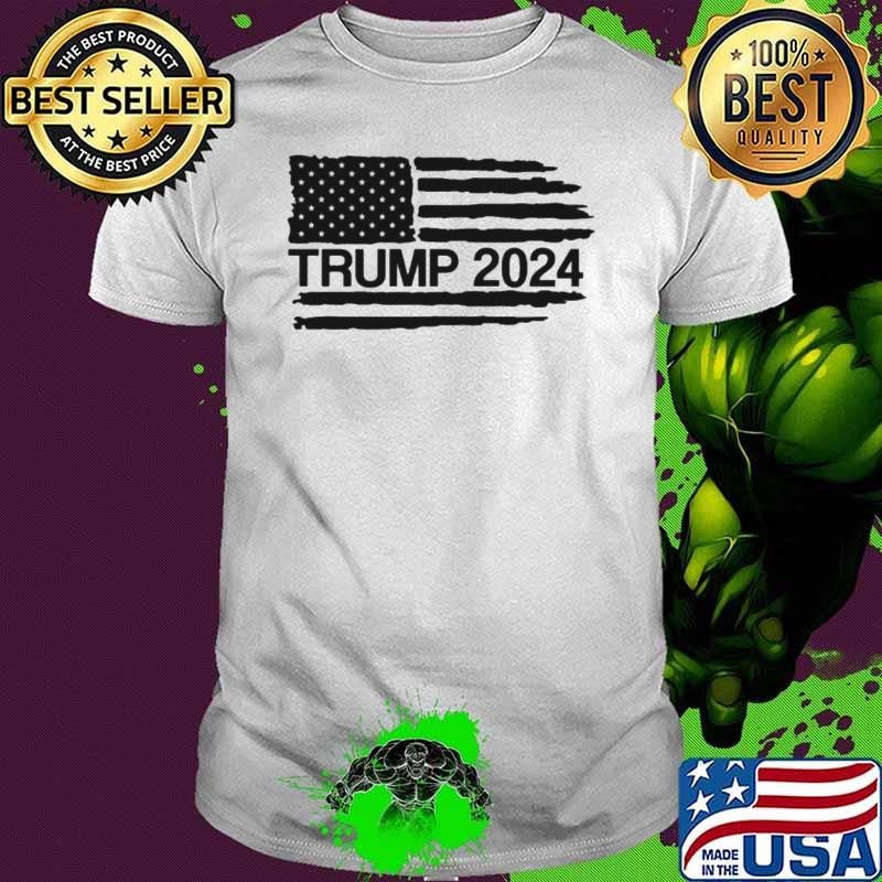 Trump 2024 Die Cut Flag America Shirt