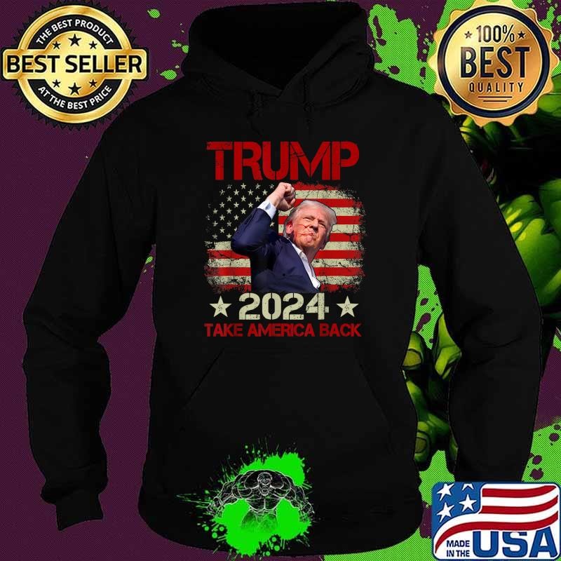 Trump 2024 Take America Back USa Flag Election Stars Hoodie