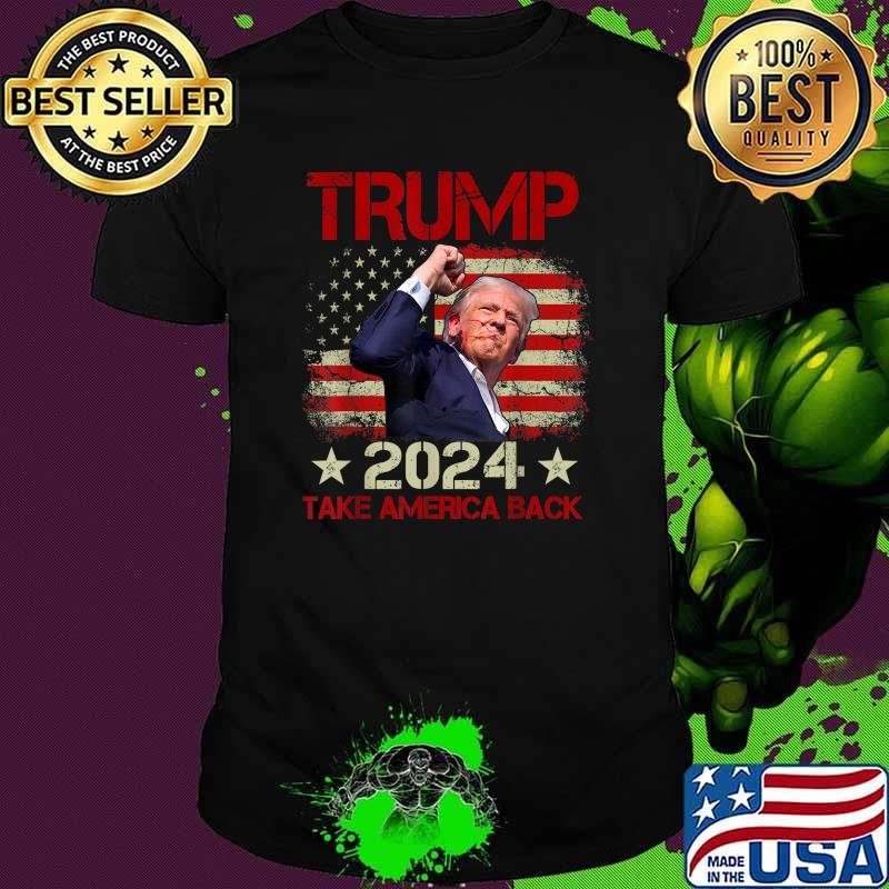 Trump 2024 Take America Back USa Flag Election Stars Unisex