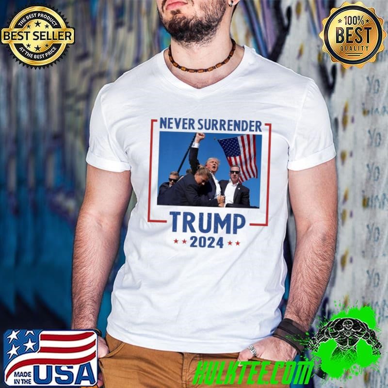 Trump Speech Fist in the Air Pennsylvania Trump 2024 Usa Flag T-Shirt
