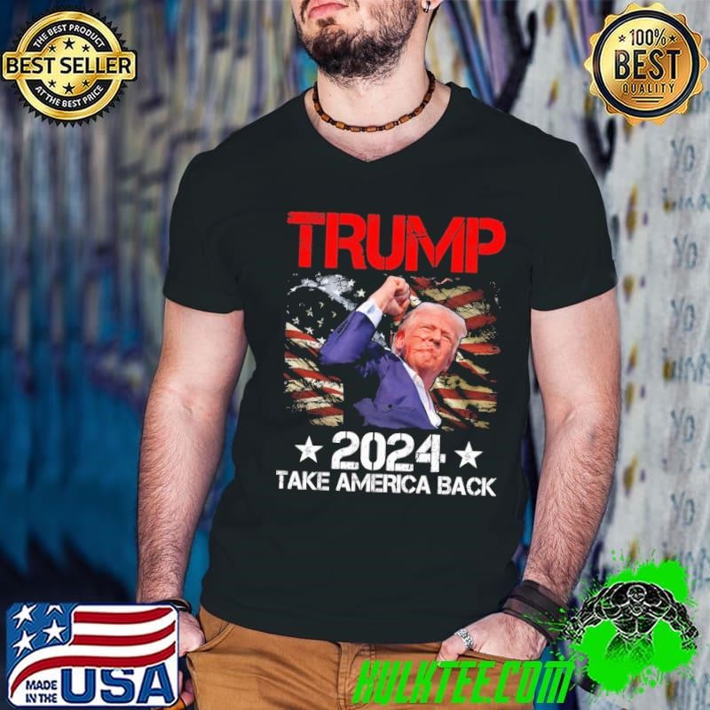 Trump Take America Back 2024 American flag T-Shirt