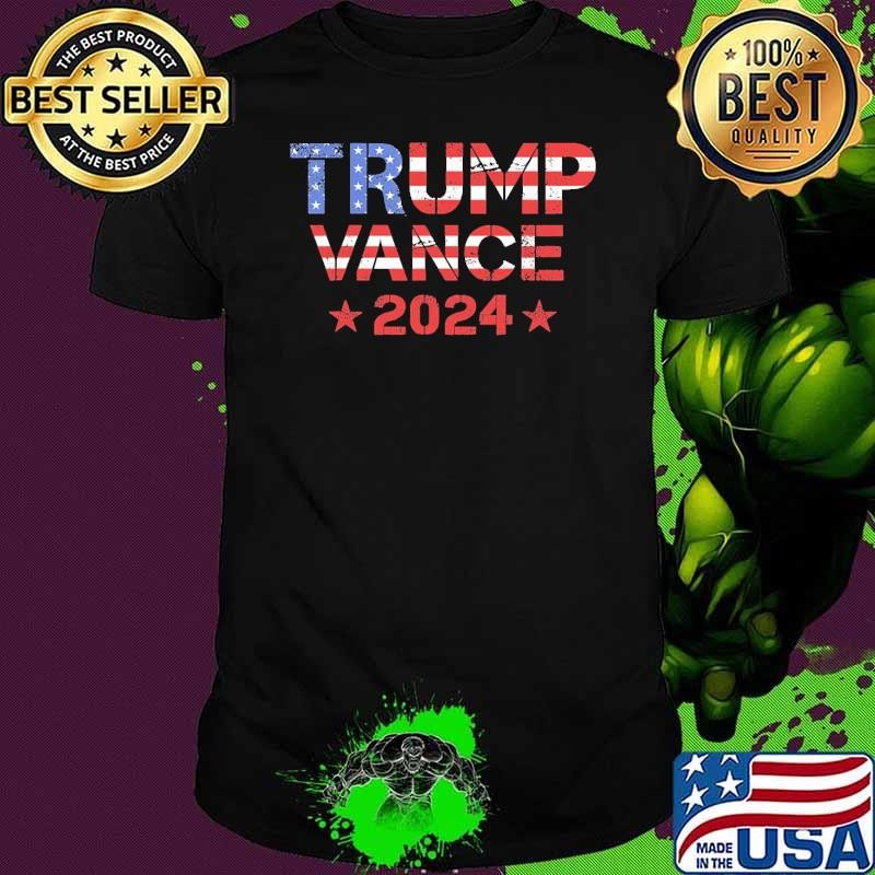 Trump Vance 2024 American Flag Stars Patriotic T-Shirt