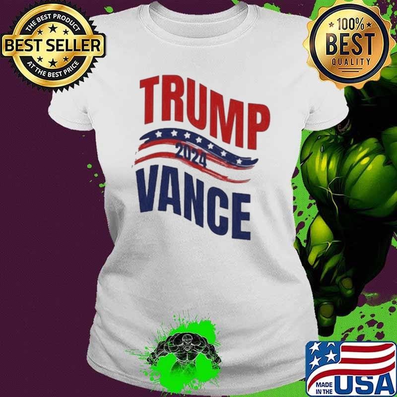 Trump Vance Election 2024 American Flag Ladies tee