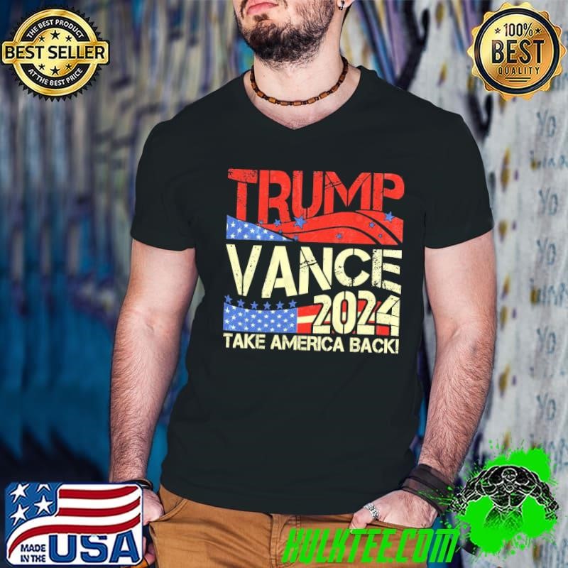 Trump vance take america back vintage usa flag T-Shirt