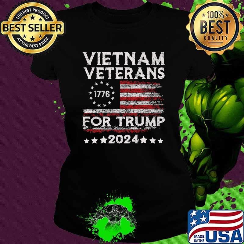 Vietnam Veterans For Trump 2024 American Flag 4th Of July T-Shirt