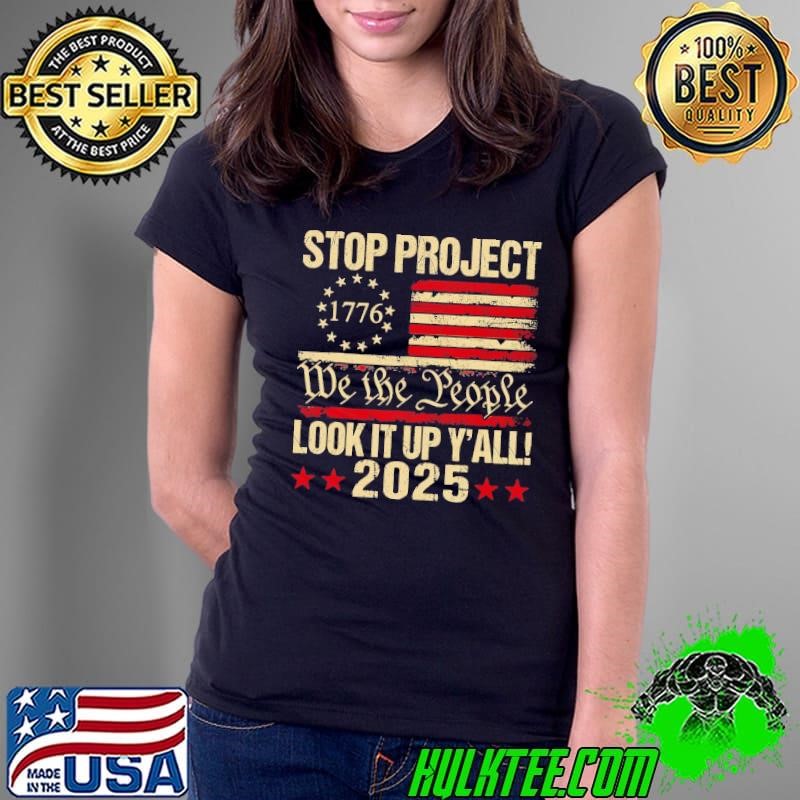 Vintage Stop Project 2025 Look It Up Y’All American Flag Ladies Tee