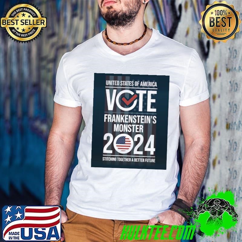 Vote Frankenstein's Monster Stitching Together a Better Future Guys V Neck