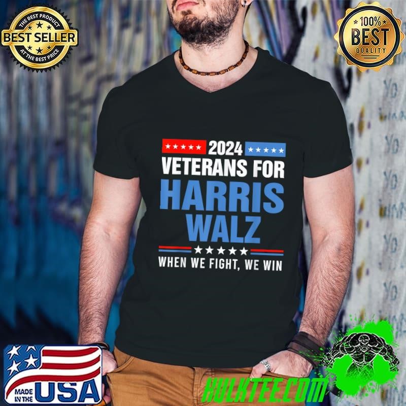 2024 Veterans For Harris Walz When We Fight we Win Guys V Neck