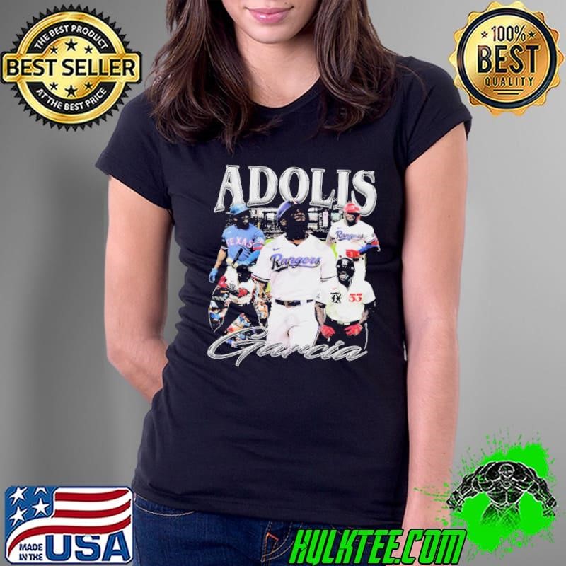 Adolis Garcia Cuban professional baseball outfielder Vintage Collage Ladies Tee