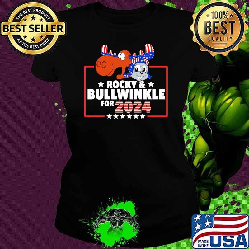 Adventures Movie Of Rocky And Bullwinkle For 2024 USa Flag Vote T-Shirt