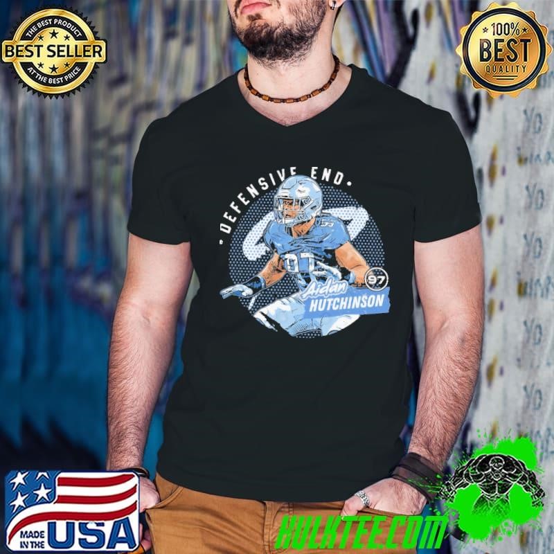 Aidan Hutchinson Detroit Dots Defendsive End Signature T-Shirt