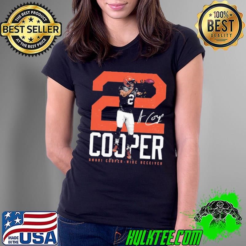 Amari Cooper Wide Receiver Cleveland Bold Number Signature Ladies Tee