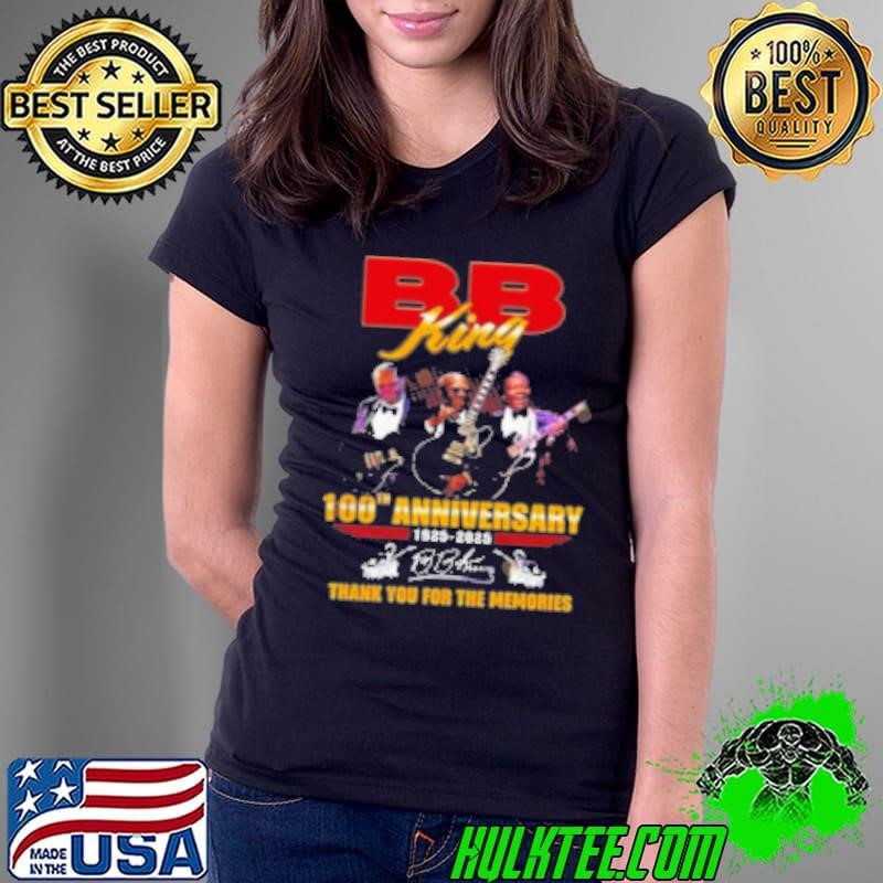 BB King 100Th Anniversary 1925 2025 Signature Thank You For The Memories Signature Ladies Tee BB King 100Th Anniversary 1925 2025 Signature Thank You For The Memories Signature Ladies Tee