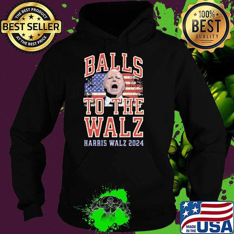 Balls to the Walz Harris Walz 2024 Usa Flag Hoodie