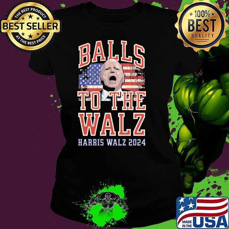 Balls to the Walz Harris Walz 2024 Usa Flag T-Shirt
