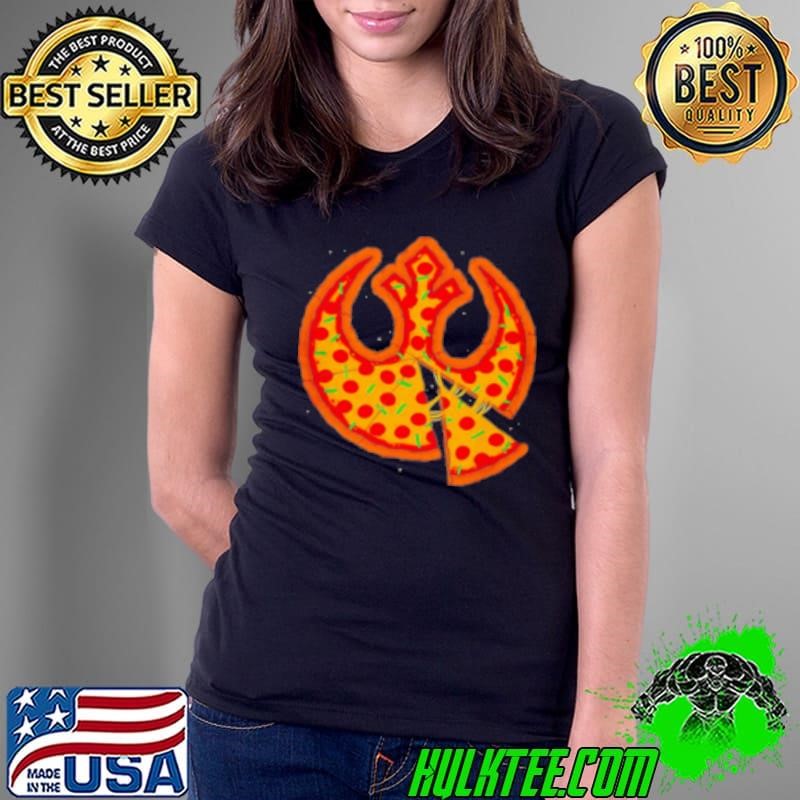 Bringing Together My Two Loves Pizza And The Rebel Alliance Logo Ladies Tee