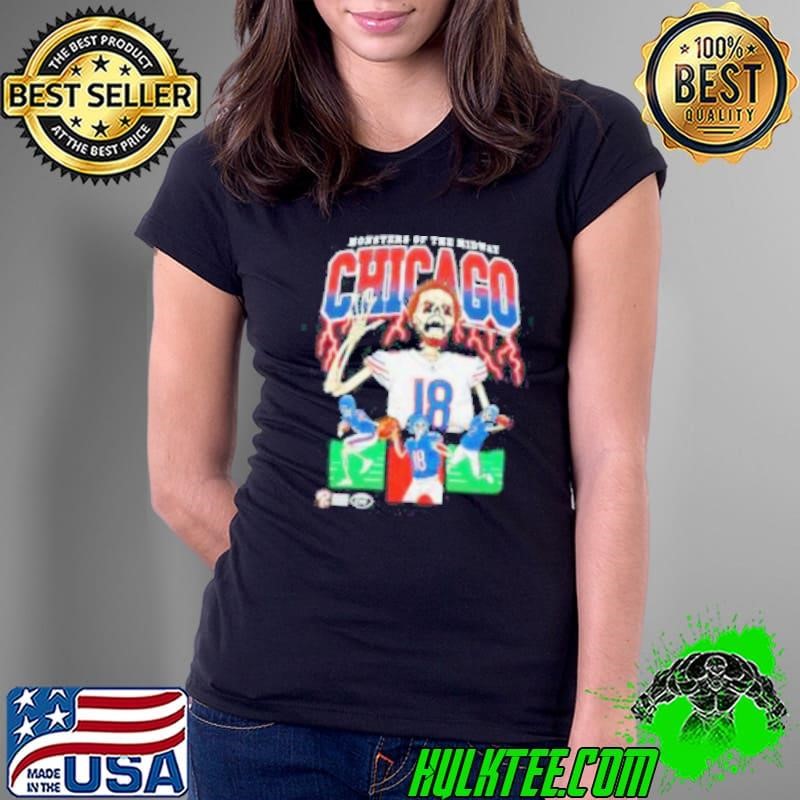 Chicago Football Monsters of the Midway Skeleton Ladies Tee