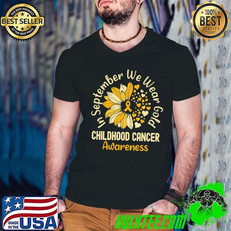 Childhood Cancer Awareness In September We Wear Gold Guys V Neck