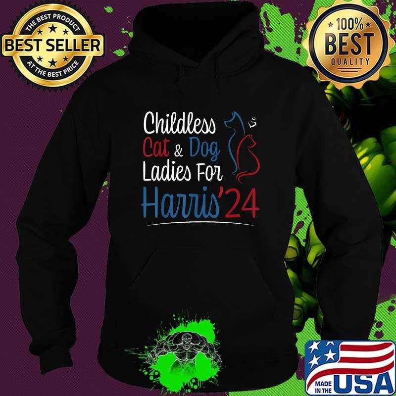 Childless Cat Dog Lady Ladies for Kamala Harris 2024 T-Shirt