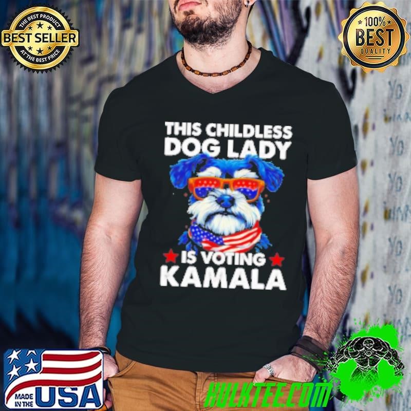 Childless Dog Lady Kamala Harris 2024 Miniature Schnauzer Guys V Neck