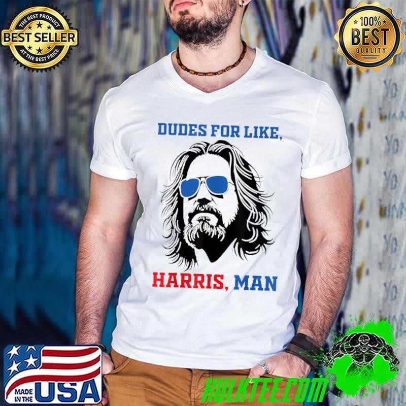 Dudes For Like Harris, Man White Dude For Kamala Harris 2024 Guys V Neck