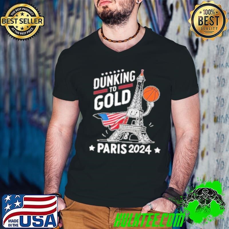 Dunking To Gold Team Usa Basketball Olympic Paris 2024 Guys V Neck