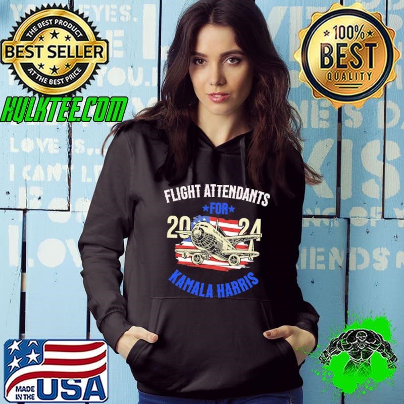 Flight Attendants For Kamala Harris 2024 American flag Hoodie