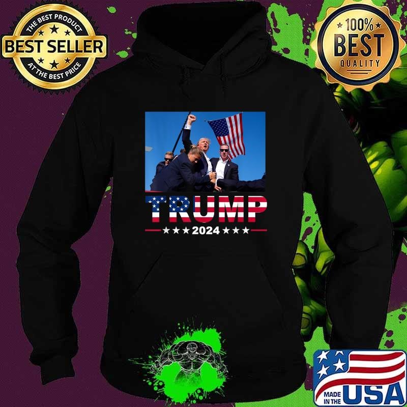 Funny Donald Trump 2024 Won't Be Stopped American flag Hoodie