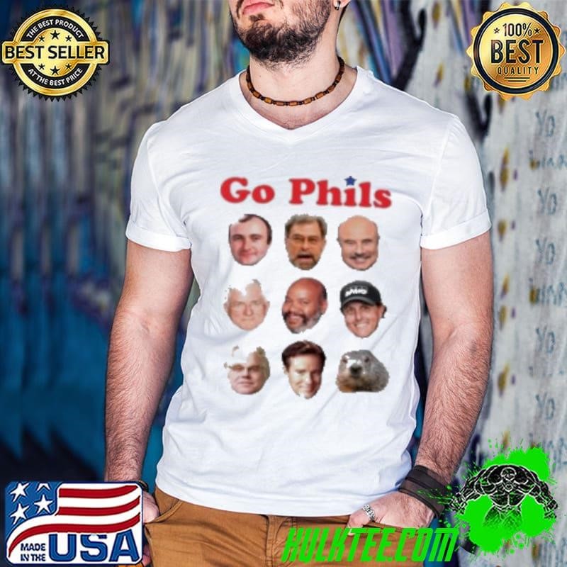 Go Phils And Phillips Big Face Head Coach History Guys V Neck