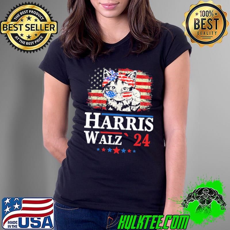 Harris Waltz 2024 American Flag Stars Election Ladies Tee
