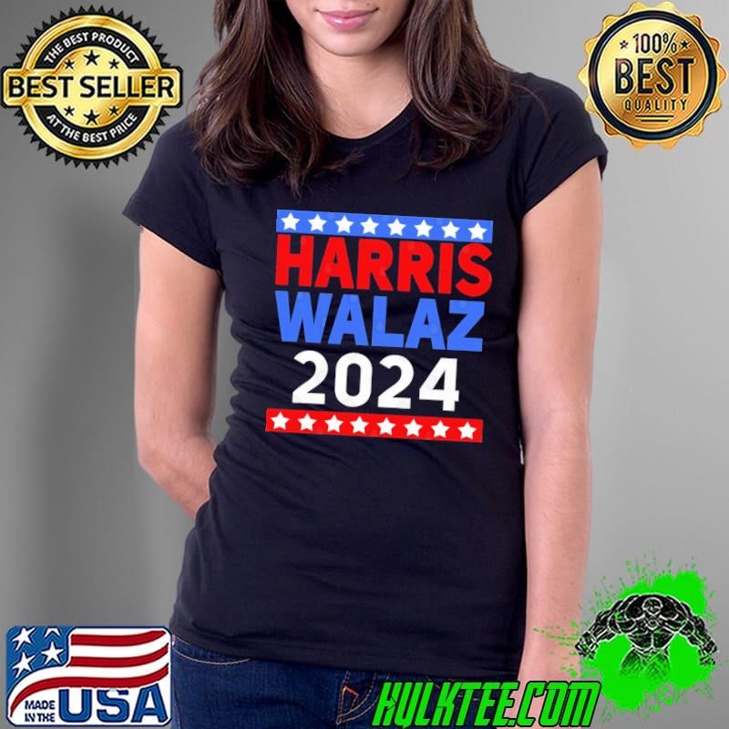 Harris Walz 2024 Election Kamala Harris Tim Waltz Stars Ladies Tee