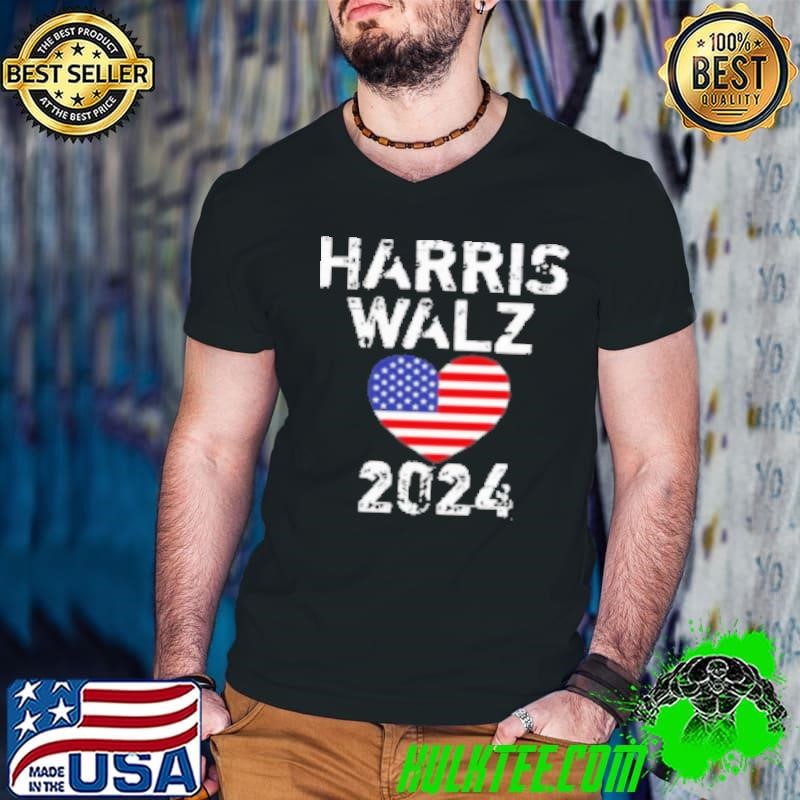 Harris Walz 2024 Heart USA Shirt