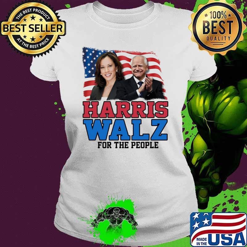 Harris Walz For The People President USa Flag Vote 2024 T-Shirt