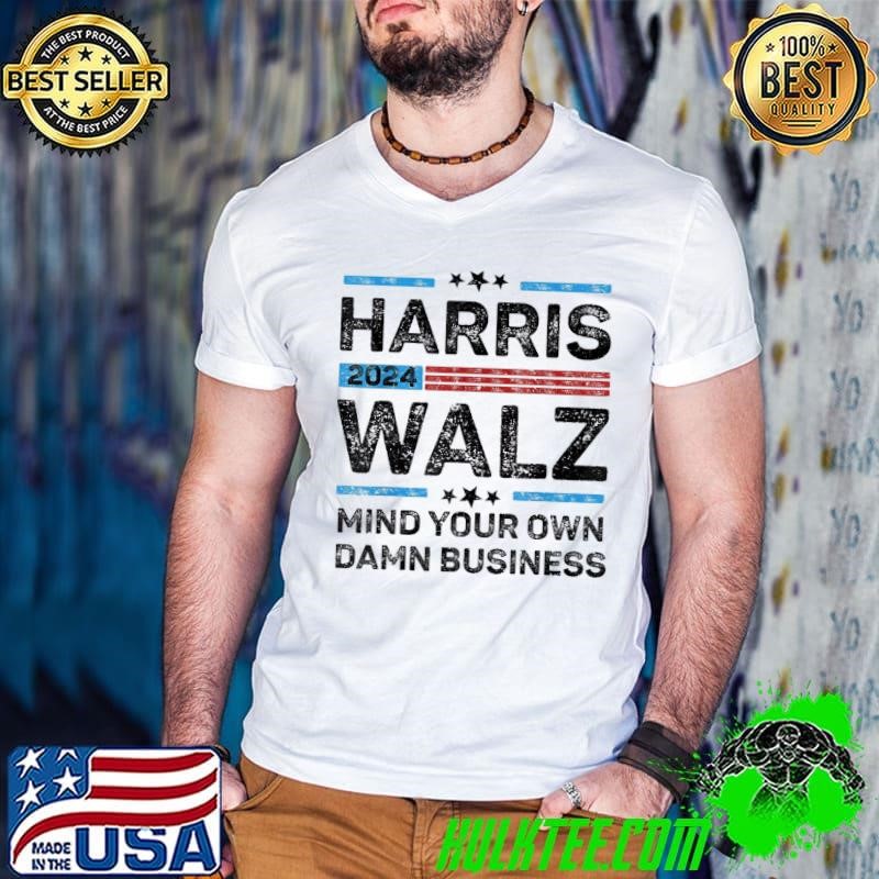 Harris walz mind your own damn business usa election 2024 Guys V Neck
