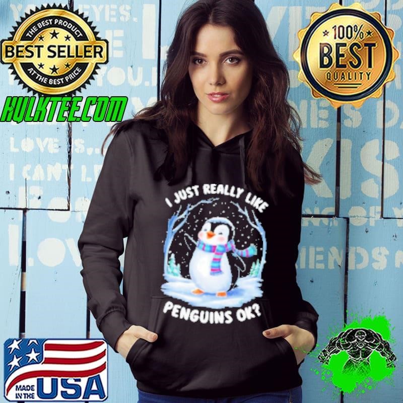 I Just Really Like Penguins Cute Winter Design Shirt