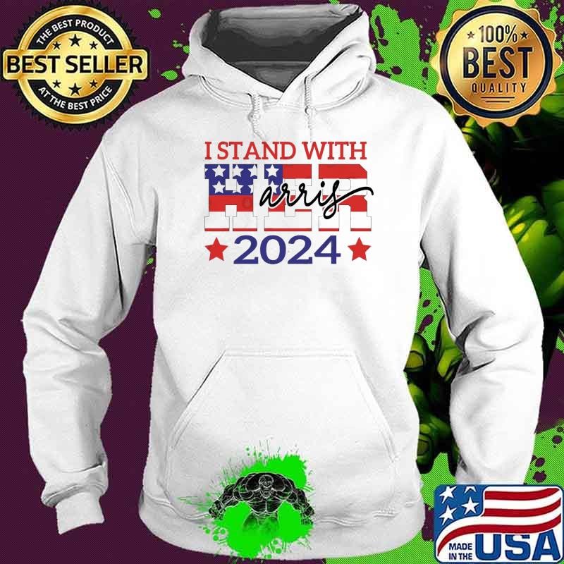 I stand with Harris 2024 Stars Election Usa Flag Hoodie