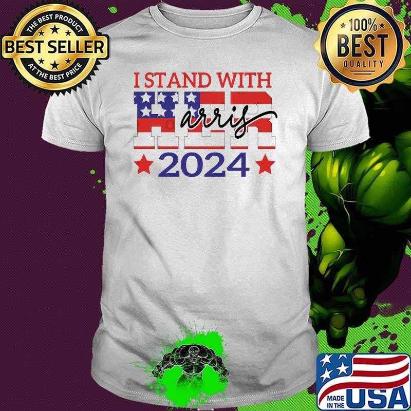 I stand with Harris 2024 Stars Election Usa Flag T-Shirt