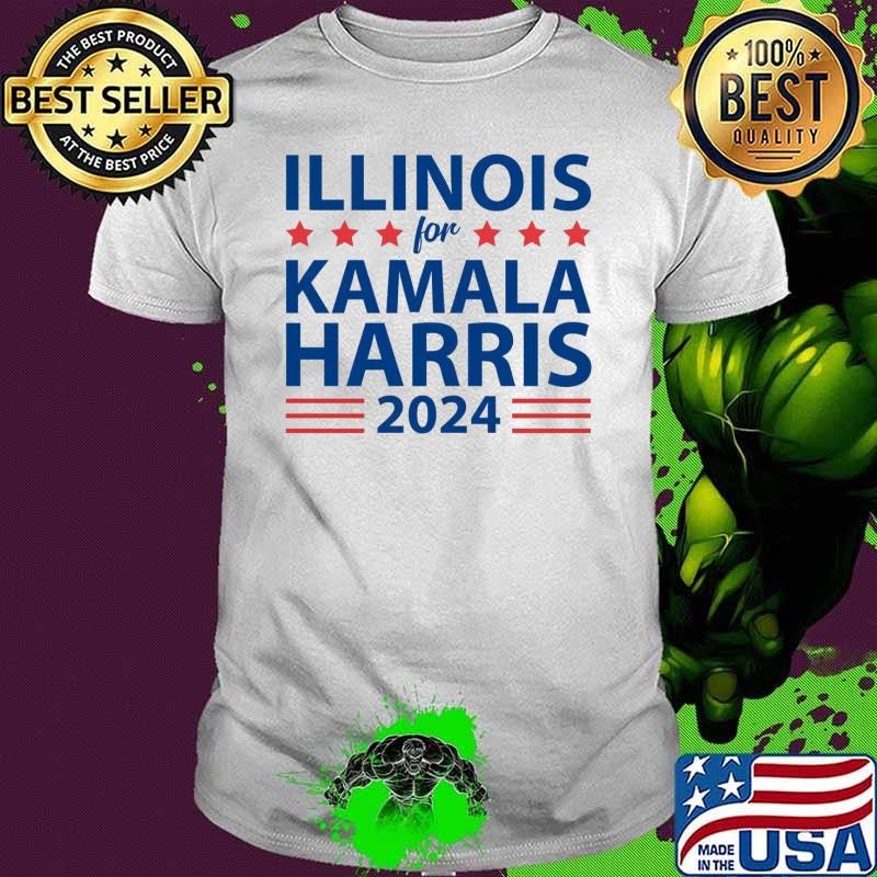 Illinois for KAMALA HARRIS for PRESIDENT 2024 Stars Election T-Shirt