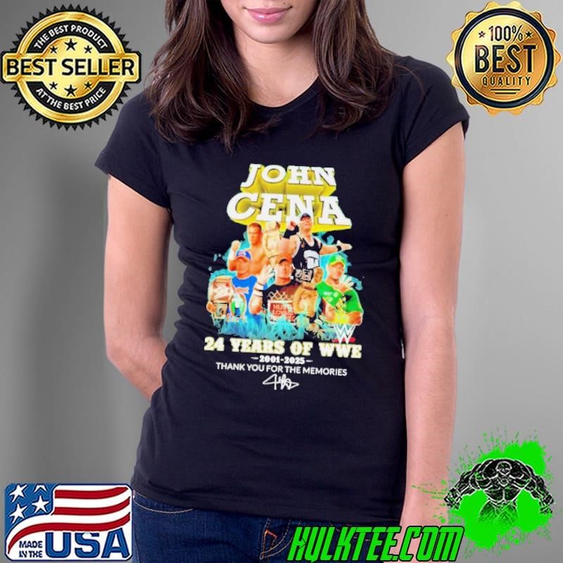 John Cena 24 Years Of WWE 2001-2025 Thank You For The Memories Ladies Tee