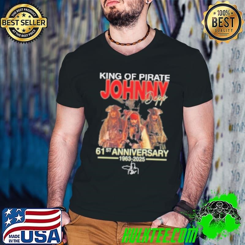 Johnny Depp King Of Pirate 61St Anniversary 1963 2025 Signature Guys V Neck