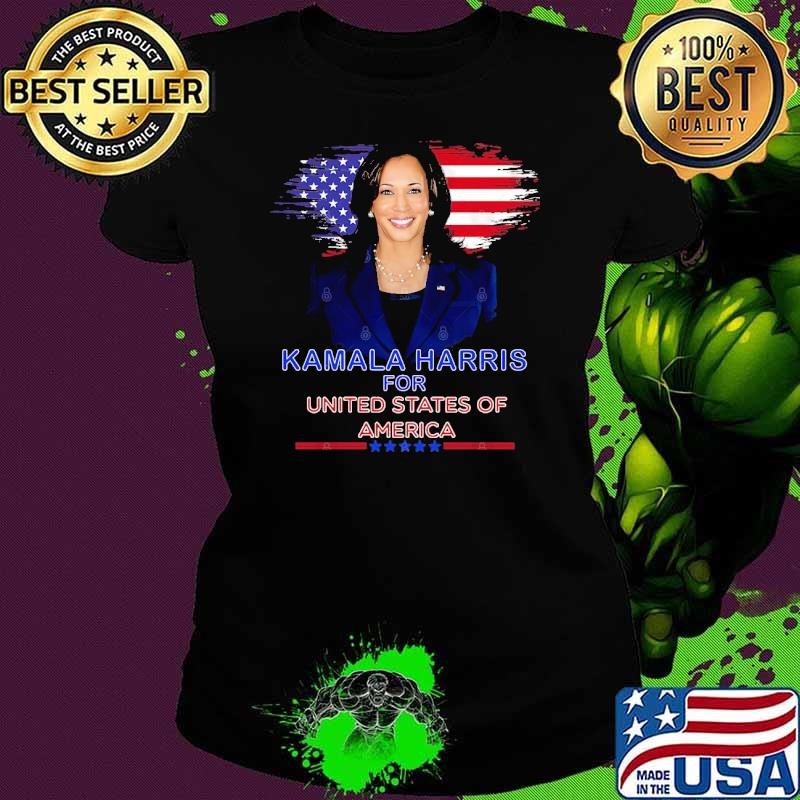Kamala Harris For United States Stars President Usa flag 2024 Ladies tee