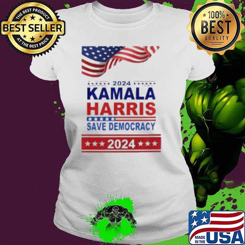Kamala Harris Save Democracy Flag 2024 Us Election Courtyard Shirt