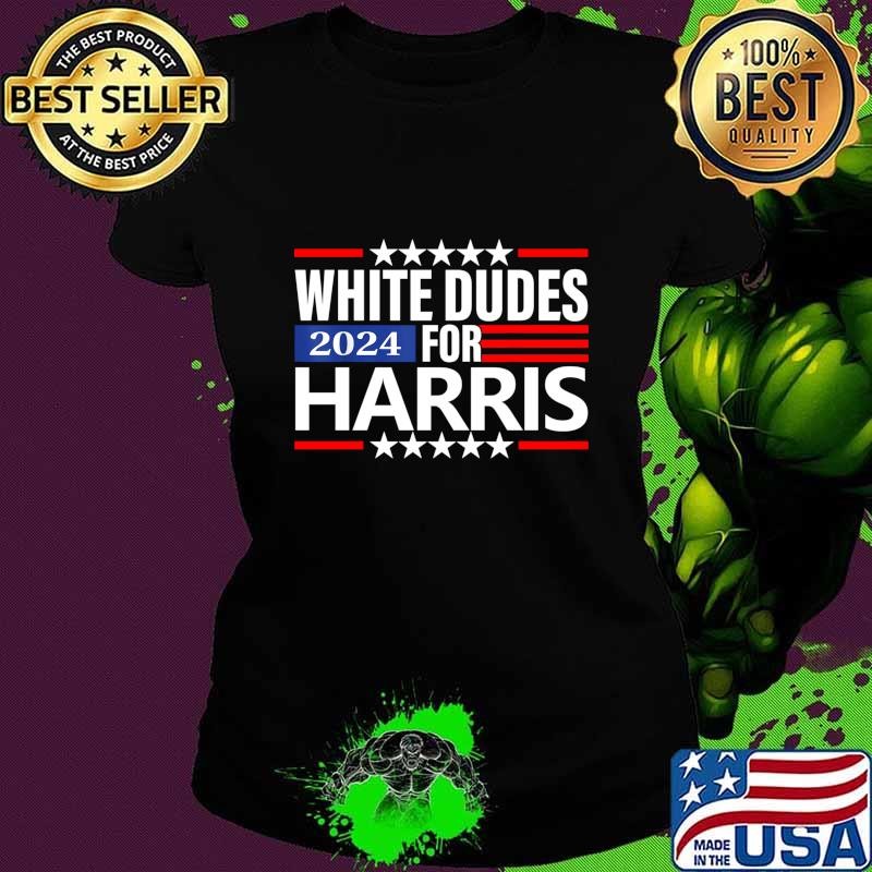 Kamala Harris White Dudes For Harris 2024 Stars Election T-Shirt