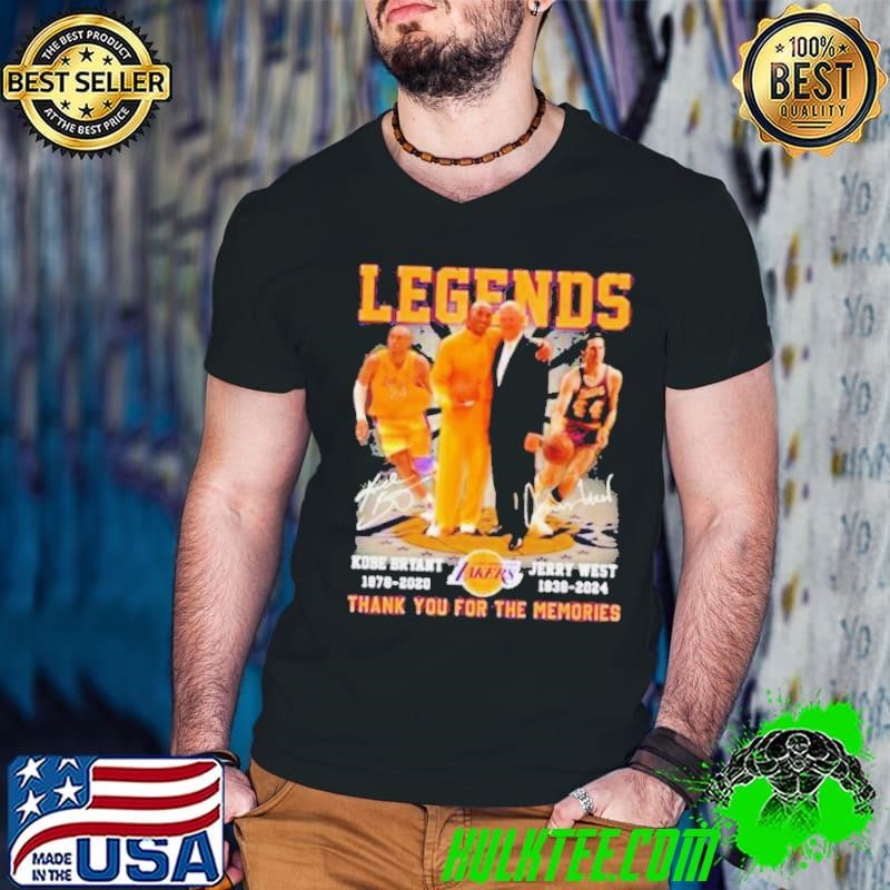 Kobe Bryant 1978-2020 & Jerry West 1938-2024 Legends Signature Thank You For The Memories Guys V Neck